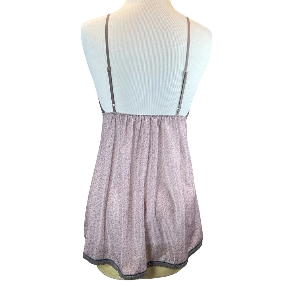 Gilligan & O'Malley Womens Chemise Lavender Floral Lace Babydoll Sleepwear XS